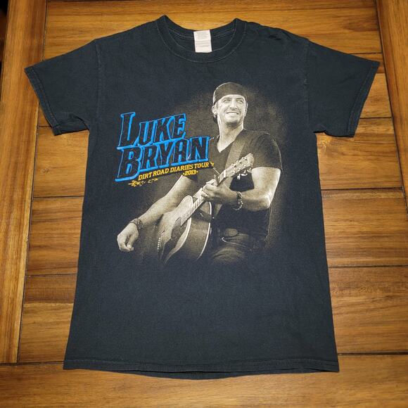 Gildan Black Unisex Tee "Luke Bryan Dirt Road Diaries Tour 2013" - Size Small - Picture 1 of 6